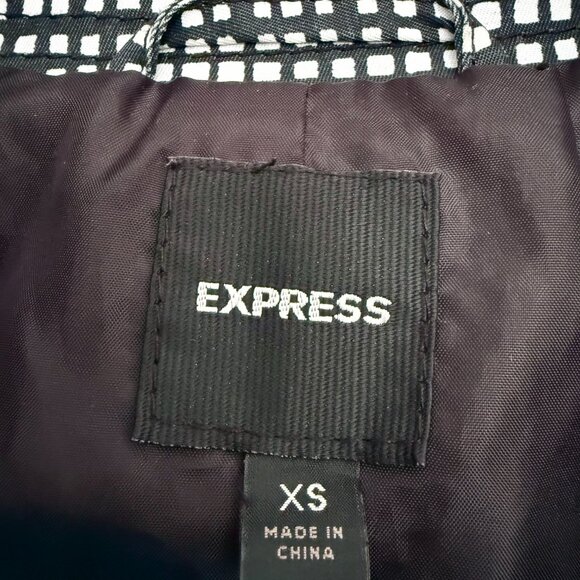 Express Black and White Trench Coat - Picture 3 of 5